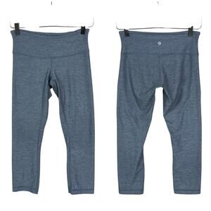 Lululemon | Align Mid Rise Heather Grey Crop Capri Workout Yoga Leggings 4